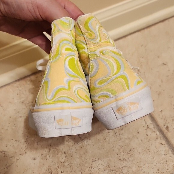 Vans Sk8-Hi Tops Tapered Swirl Lime Cream Men's 4.5 Women's 6 - Picture 5 of 9